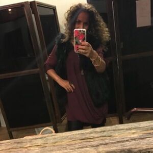 Topshop Asymmetrical Burgundy Dress